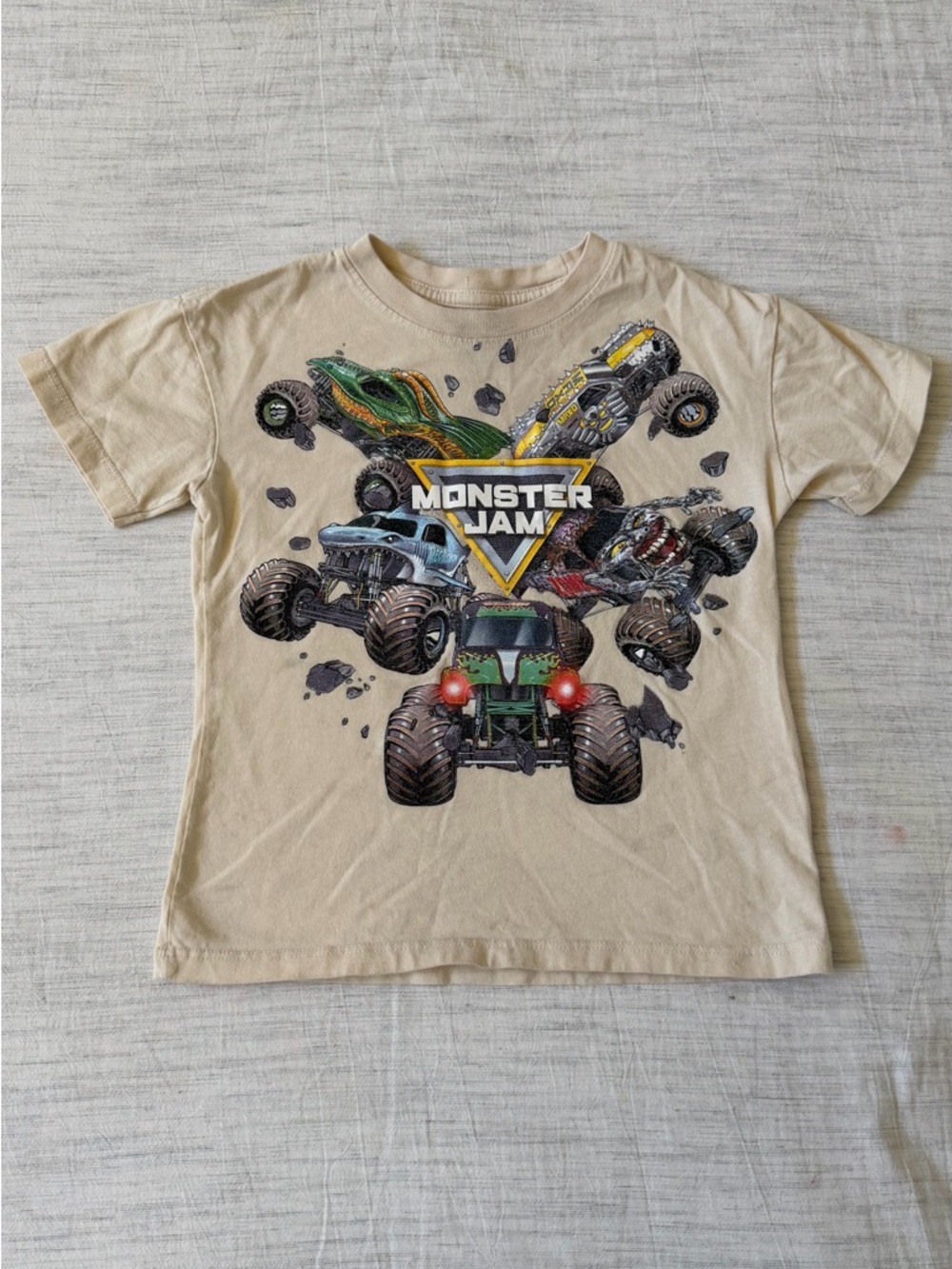 Monster Jam Boys Short Sleeve Tee - Grave Digger Megalodon Zombie